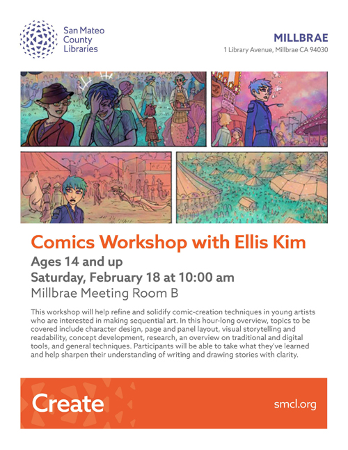 san mateo county libraries comics workshop image   